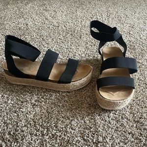 Black platform sandals